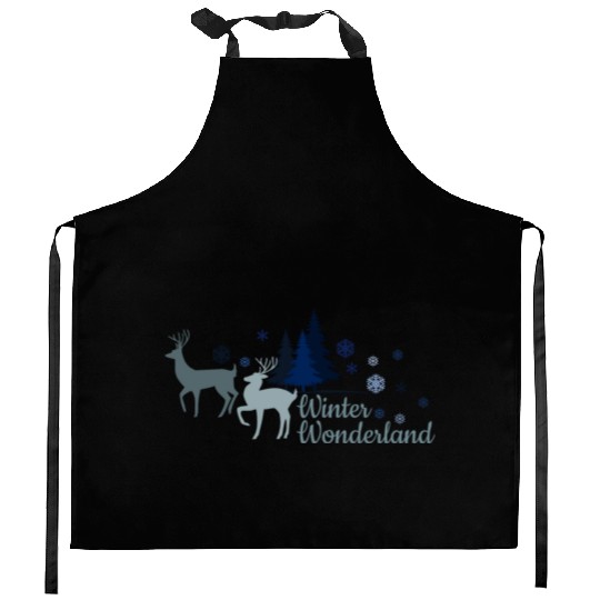 Let's meet in winter wonderland Kitchen Aprons