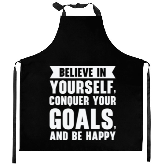 Goal Life Quotes Happy Positive Message Kitchen Aprons