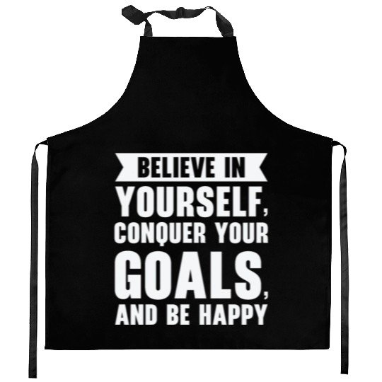 Goal Life Quotes Happy Positive Message Kitchen Aprons
