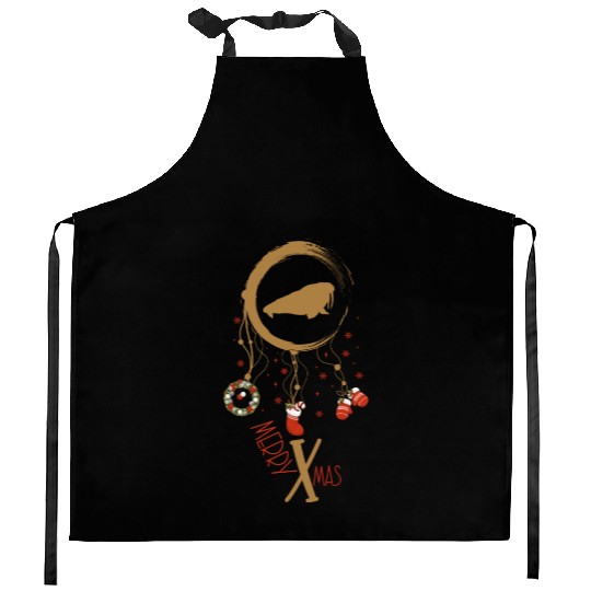 Winter dreamcatcher Christmas Walrus Kitchen Aprons