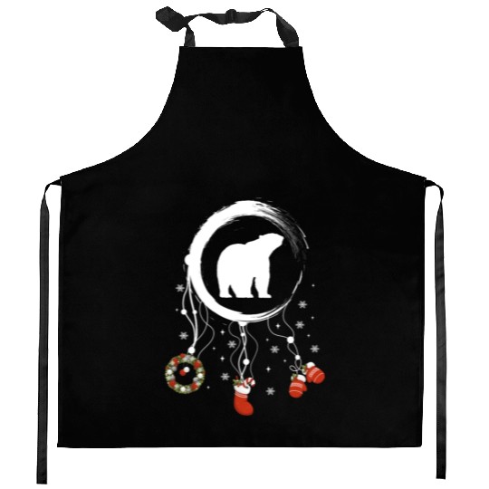 Winter dreamcatcher Christmas Polar bear Kitchen Aprons