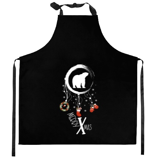 Winter dreamcatcher Christmas Polar bear Kitchen Aprons