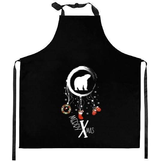 Winter dreamcatcher Christmas Polar bear Kitchen Aprons