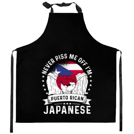 Puerto Rico Flag Japan Grown Funny Humor Kitchen Aprons