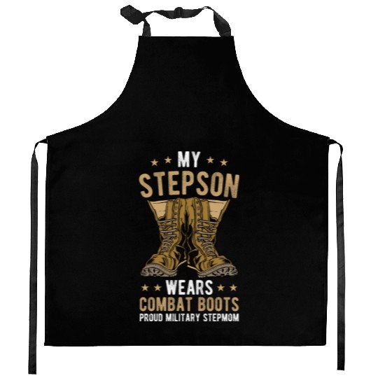 My Stepson Wears Combat Boots Proud Military Step Kitchen Aprons
