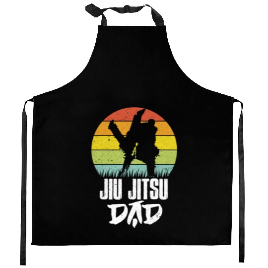 Jiu-Jitsu Dad BJJ Father Vintage Martial Arts MMA Kitchen Aprons