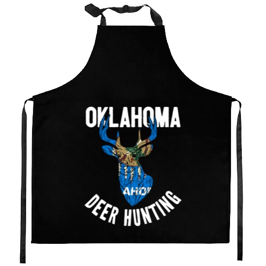 Oklahoma Deer Hunting Buck Stag Hunter Kitchen Aprons