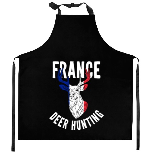 France Deer Hunting Buck Stag Hunter French Kitchen Aprons