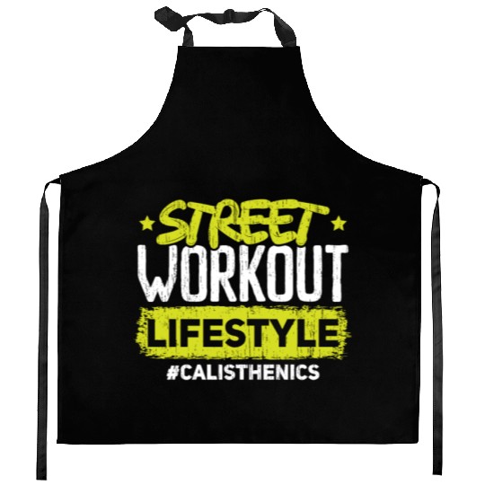 Street Workout Lifestyle Fitness Calisthenics Kitchen Aprons