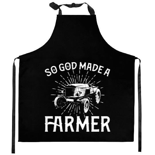 Farming Farmer Vintage Tractor So Kitchen Aprons