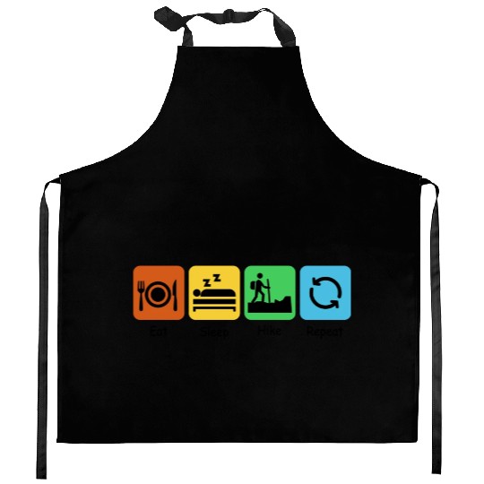 Eat, Sleep, Hike, Repeat | Hiking Lover | Camping Kitchen Aprons