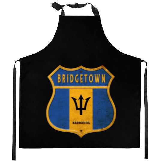 Bridgetown Barbados coat of arms flag design Kitchen Aprons