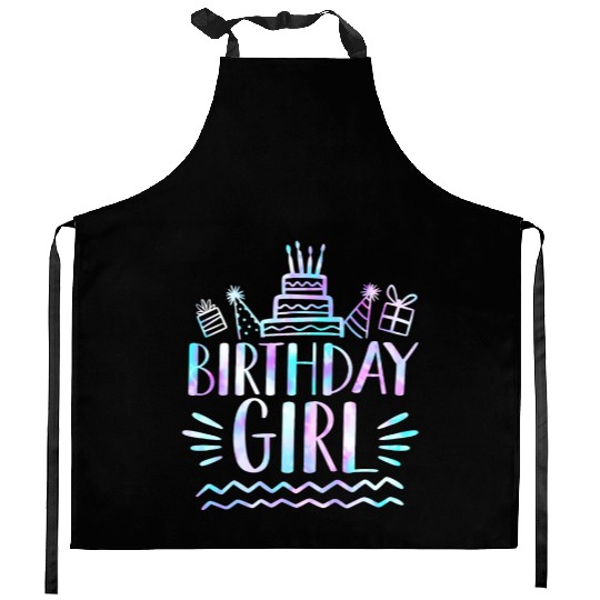 Birthday Girl Pastel Colorful Kitchen Aprons