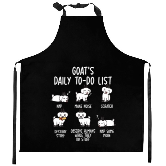 Goat Daily To Do List Kitchen Aprons