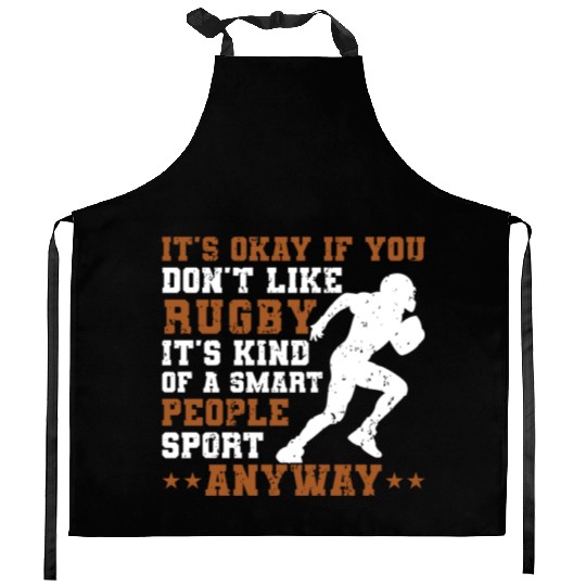 Rugby Is A Smart People Sport Rugby Player Kitchen Aprons