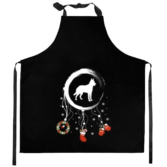 dog dreamcatcher Christmas Belgian Malinois Kitchen Aprons