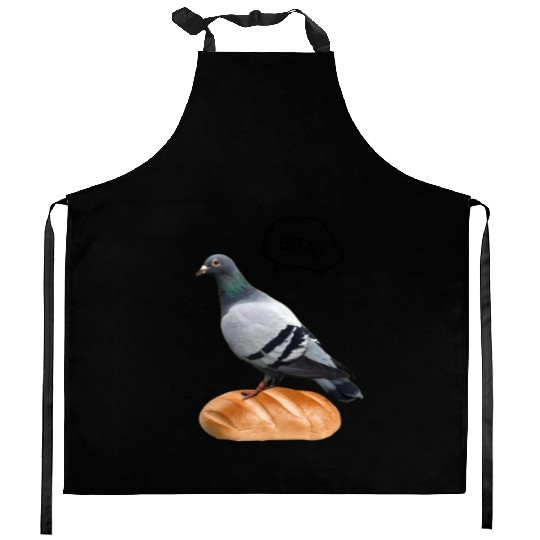 Pigeon the bread lover Kitchen Aprons