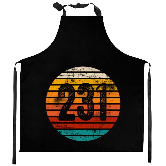 Distressed Vintage Sunset 231 Area Code Kitchen Aprons