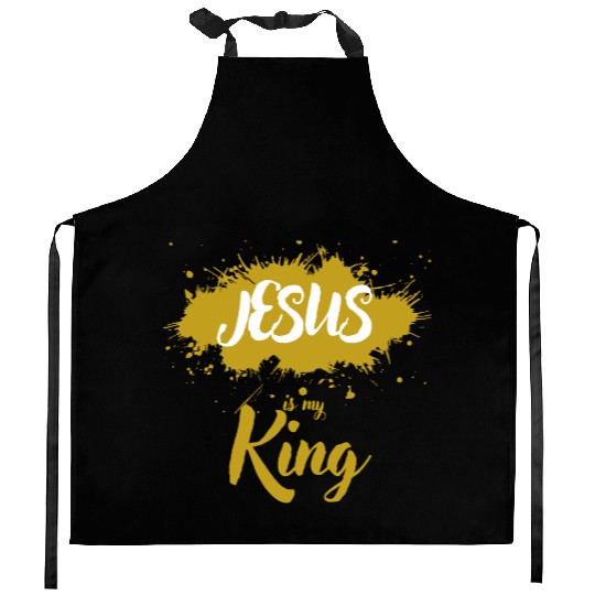 JESUS is my King golden light Kitchen Aprons