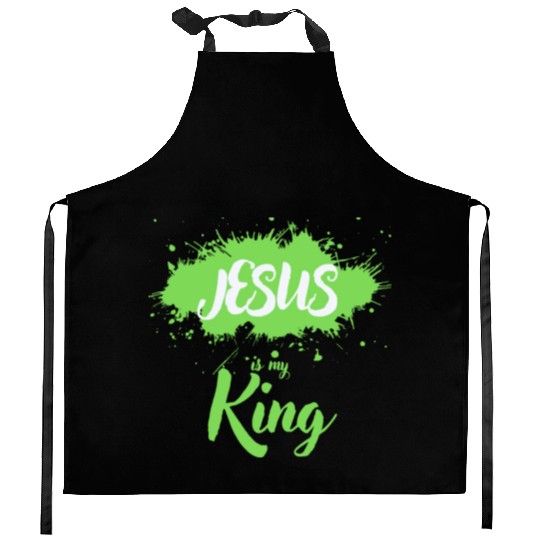 JESUS is my King Kitchen Aprons