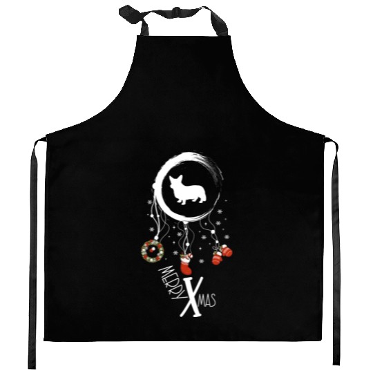 dog dreamcatcher Christmas Corgi Kitchen Aprons
