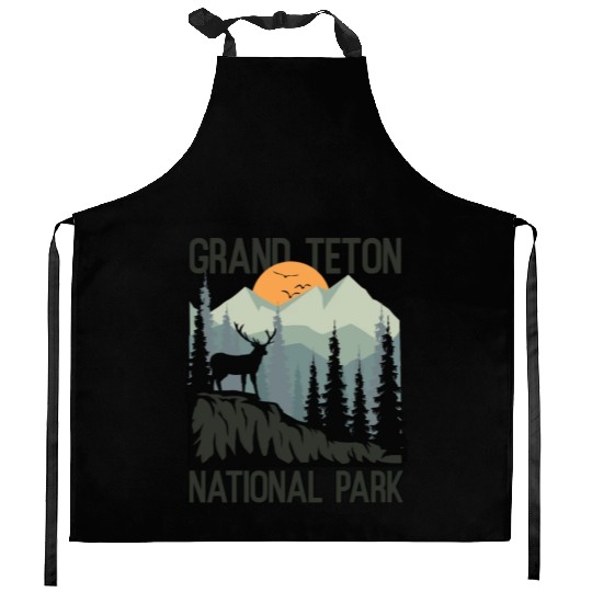 Grand Teton National Park Mountains Wilderness Kitchen Aprons