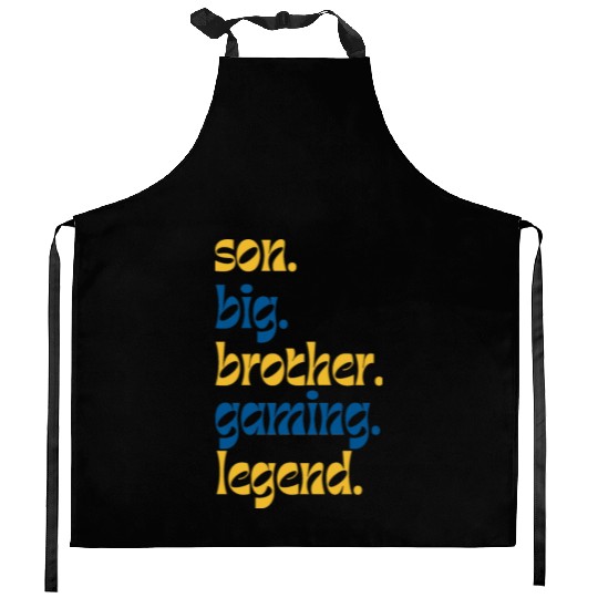 SON BROTHER GAMING LEGEND for gamer typography Kitchen Aprons