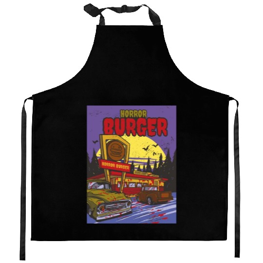 Horror burger blood Horror burger blood inspiratio Kitchen Aprons