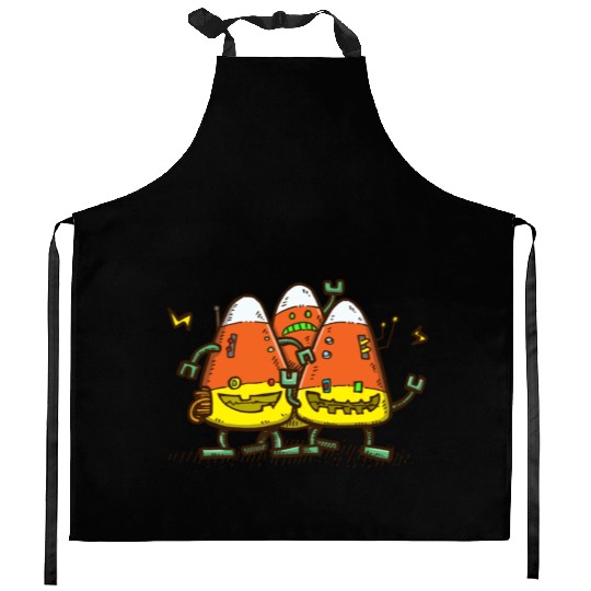 Candy Corn Bots Kitchen Aprons