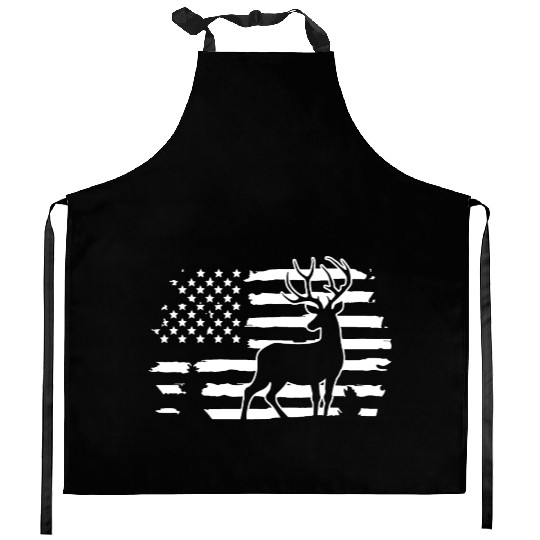 Usa Deer Wildlife Patriotic Outdoors Kitchen Aprons