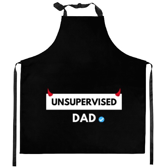 UNSUPERVISED DAD FUNNY CUTE DESIGN Kitchen Aprons