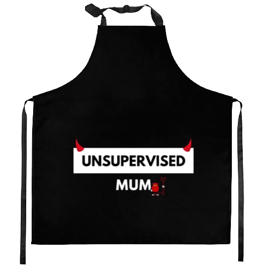 UNSUPERVISED MUM FUNNY CUTE DESIGN Kitchen Aprons