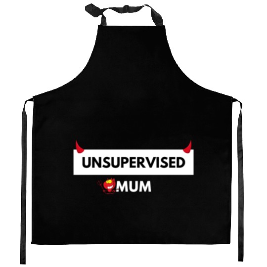 UNSUPERVISED MUM FUNNY CUTE DESIGN Kitchen Aprons