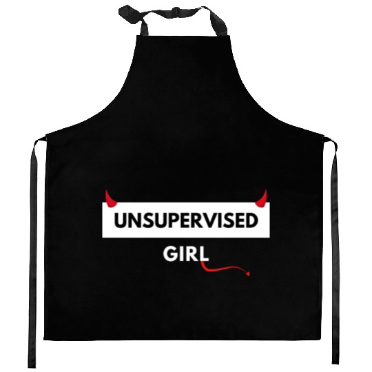 UNSUPERVISED GIRL FUNNY CUTE DESIGN Kitchen Aprons