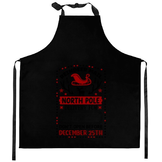 Reindeer Mail North Pole Delivery Kitchen Aprons