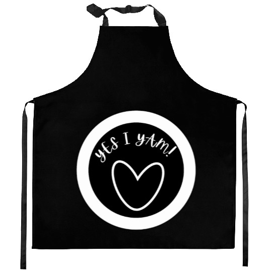 YES I YAM, THANKSGIVING MATCHING COUPLE DESIGN Kitchen Aprons