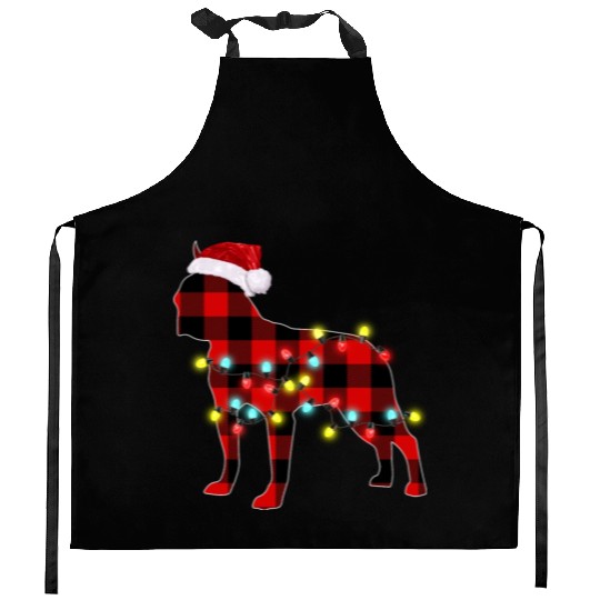 Boston Terrier Christmas Dog Lover Pajamas Kitchen Aprons