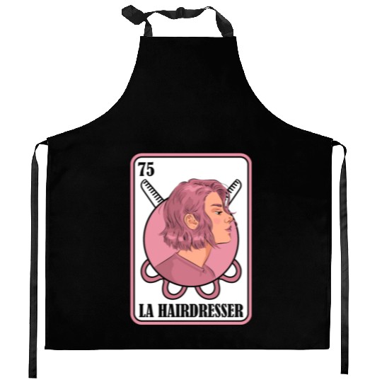 Hairdresser Hairstylist Card Kitchen Aprons