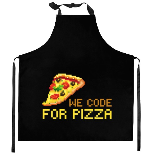 We Code For Pizza | Software Developer Meme Kitchen Aprons