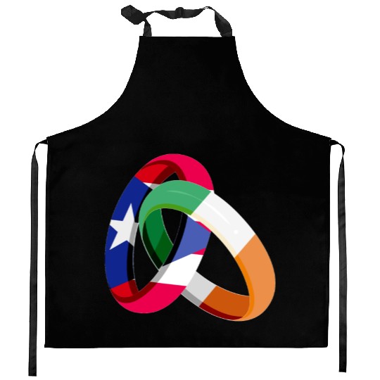 Puerto Rico Flag Ireland Ring Marriage Wedding Kitchen Aprons