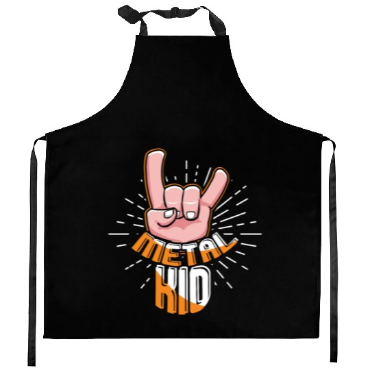 Rock Hand Metal Kid Music Lover Rocker Rock Sign Kitchen Aprons
