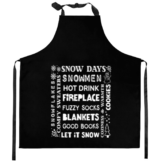 Winter Holidays Favorite Things Snow Lover Reading Kitchen Aprons