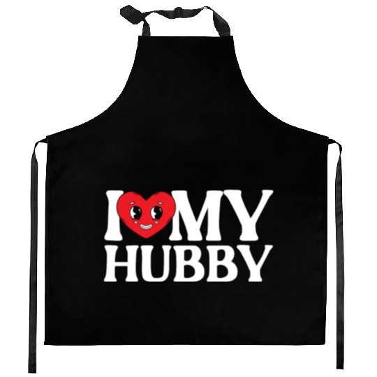 I Love My Hubby Valentines Day Marriage Cupid Love Kitchen Aprons