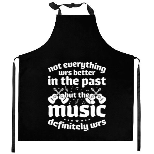 Retro Vintage 70s 80s Music Rock Guitar Kitchen Aprons