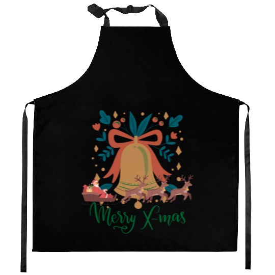 Jingle Bells Merry Christmas Kitchen Aprons