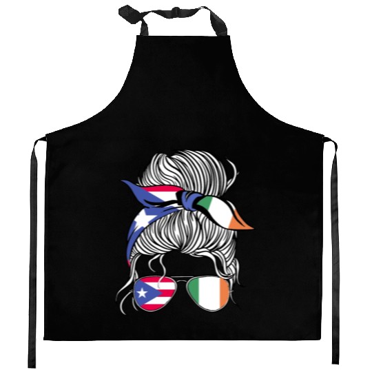 Puerto Rico Flag Ireland Grown Women Girl Country Kitchen Aprons