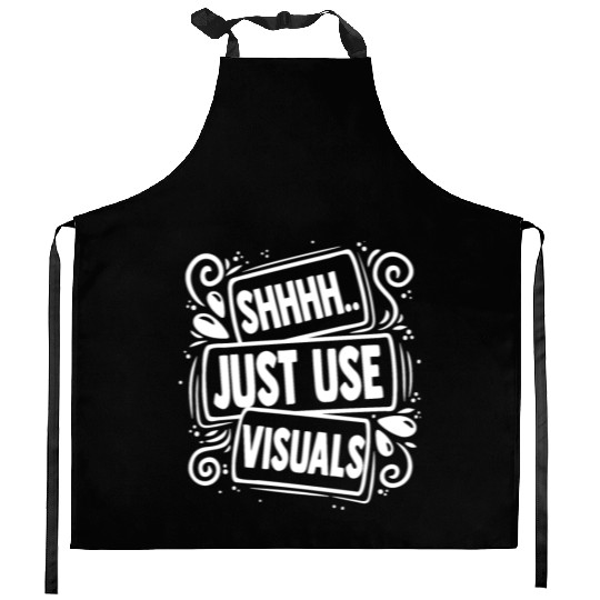 Novelty Shh Just Use Visuals Special-Ed Kitchen Aprons
