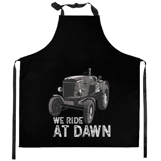We Ride At Dawn Dad Lawn Mower Make Laugh Day Yard Kitchen Aprons