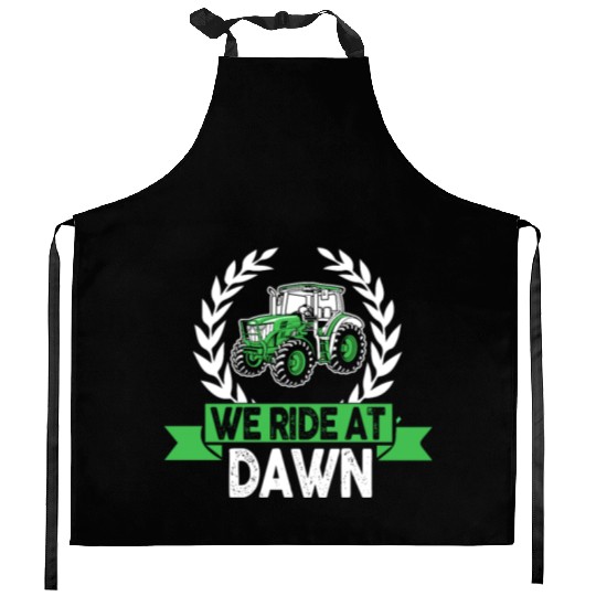 We Ride At Dawn Dad Lawn Mower Make Laugh Day Yard Kitchen Aprons