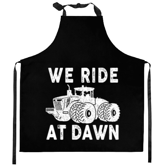 We Ride At Dawn Dad Lawn Mower Make Laugh Day Yard Kitchen Aprons